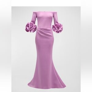Jovani Off-Shoulder Rosette Trumpet Gown